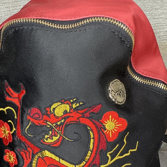 Loungefly Disney Mulan Mushu Satin Mini Backpack RARE / Damaged* - Picture 2 of 16